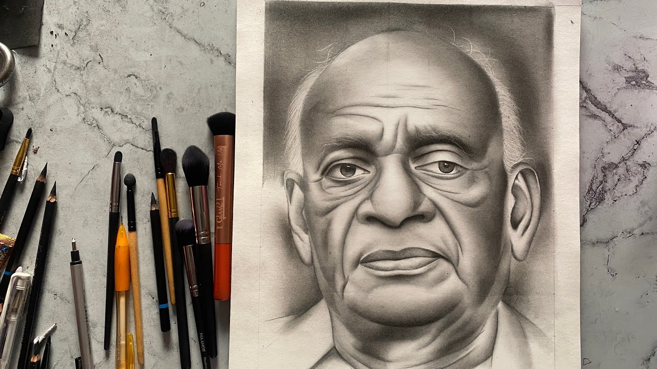 Iron Man of India | Sardar Vallabhbhai Patel Realistic Drawing