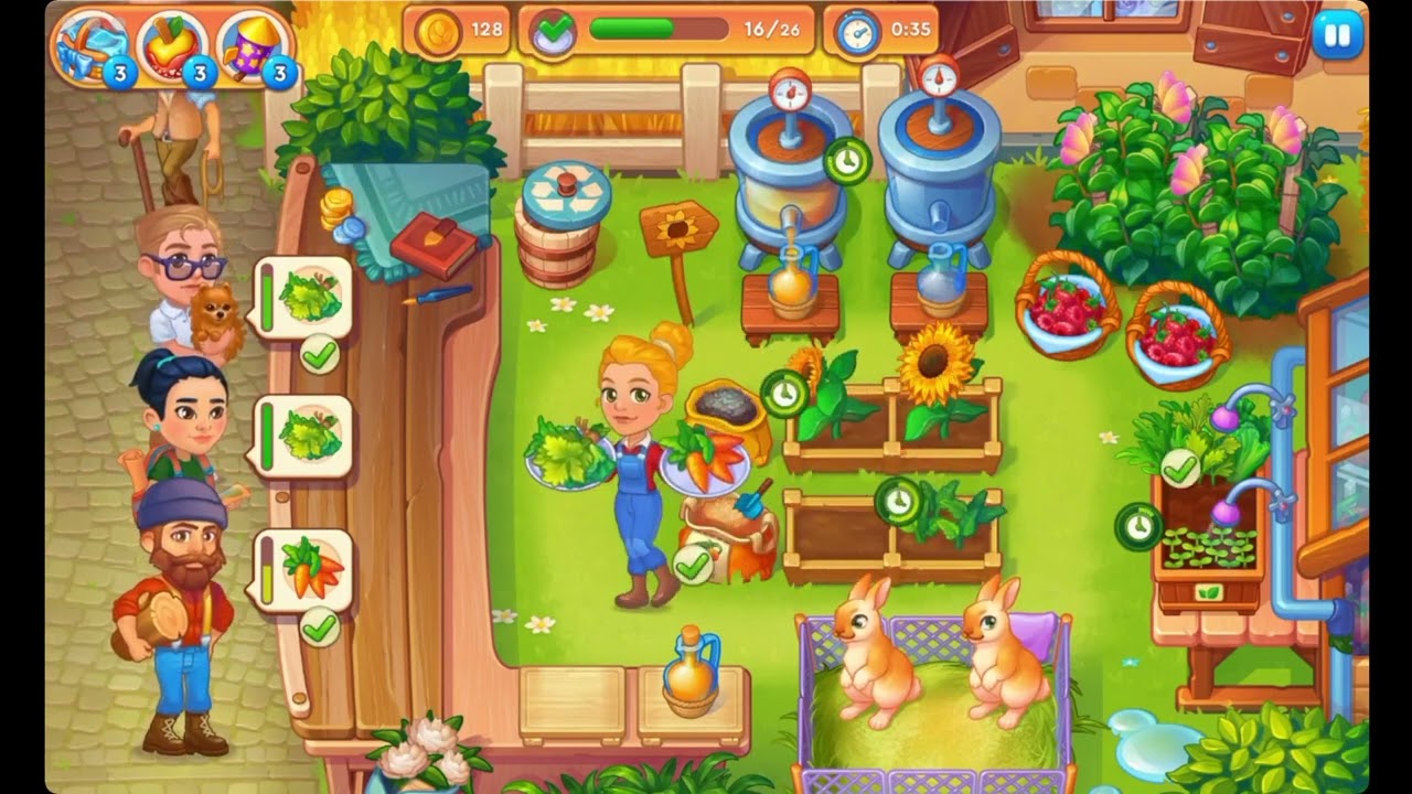 Farming Fever Cooking Games - Level 68 🍎🌻🫐 - No Boosters - FULL STORY - CaroGamesNL