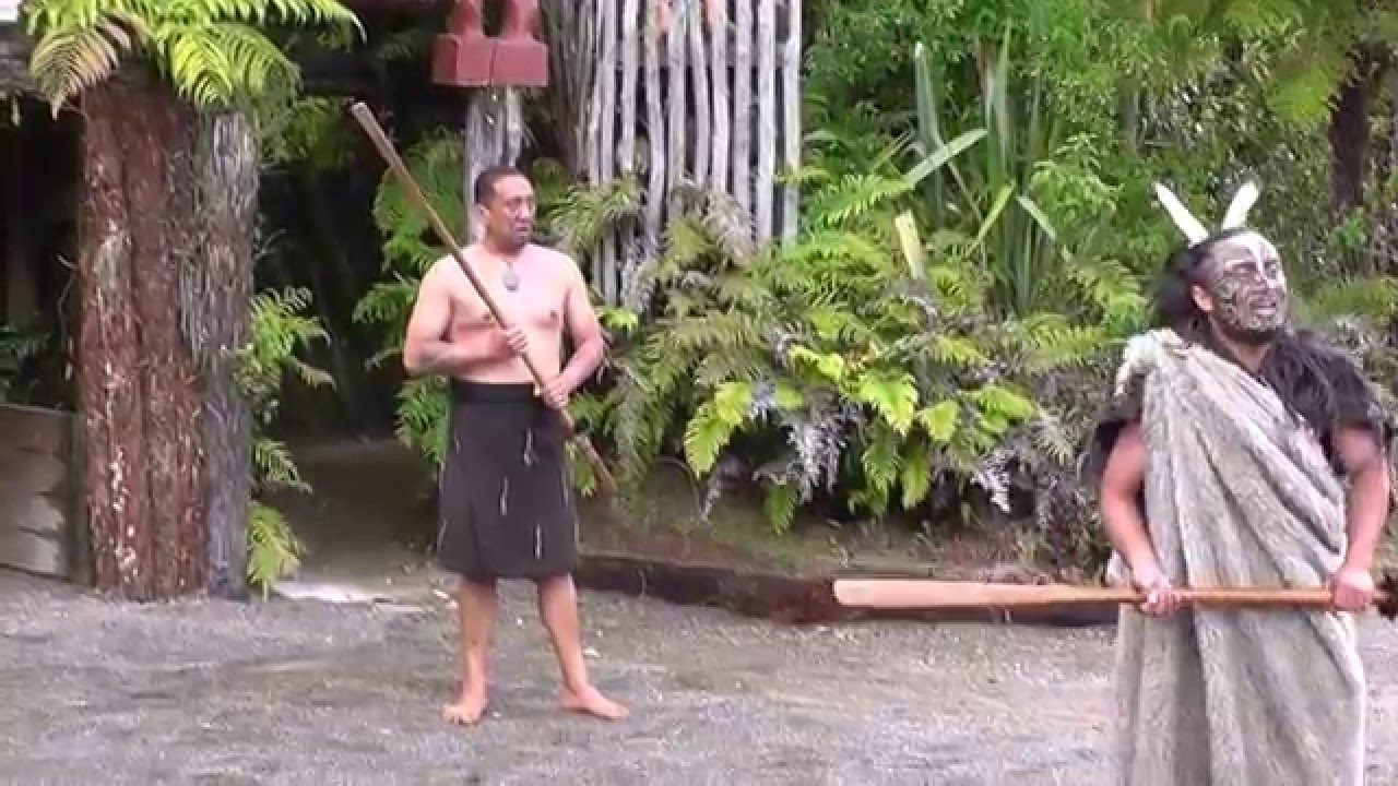 Powhiri - Welcome ceremony at Tamaki Maori Village, Rotorua, New Zealand