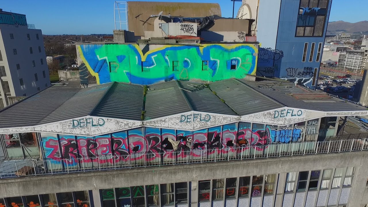 Christchurch Skyline Graffiti/Tagging - A Drone's View