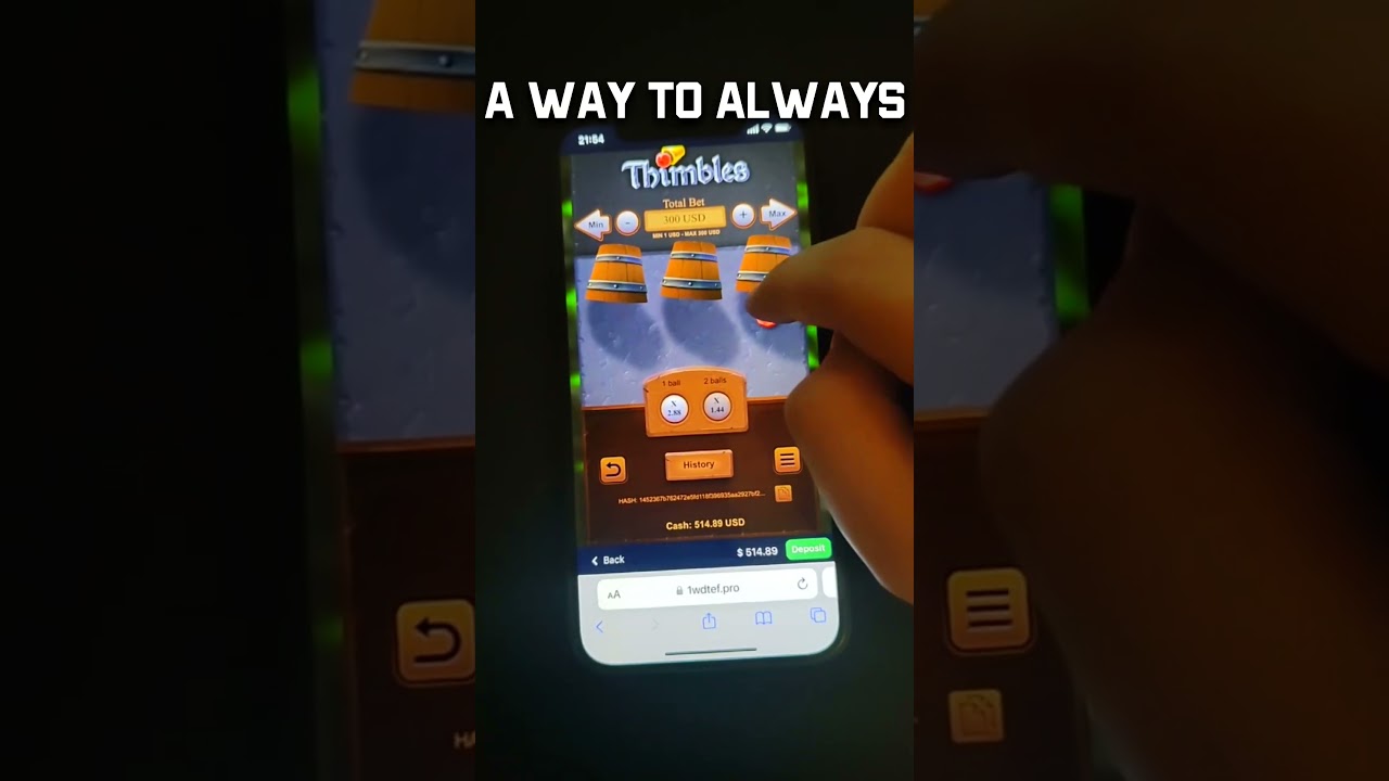 NEW THIMBLES GAME HACK! HOW TO ALWAYS WIN? MEGA WIN IN THIMBLES GAME! #casino #bigwin #hack