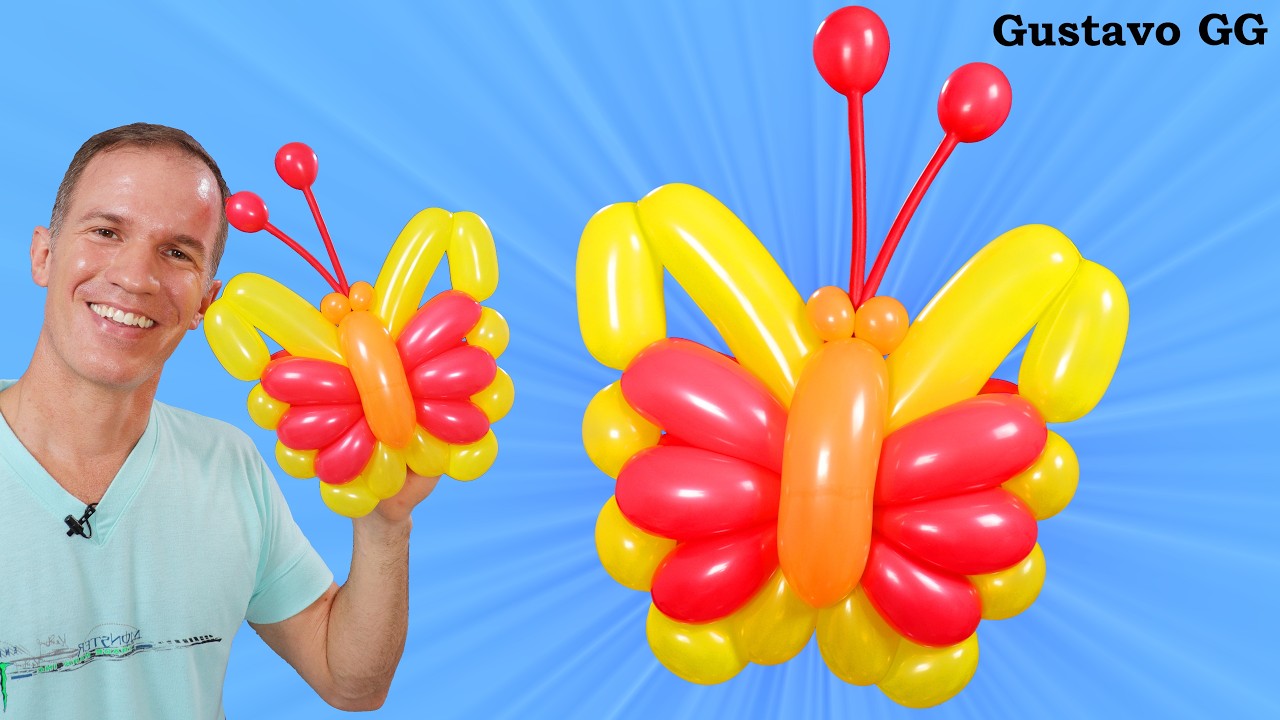 🦋 GLOBOFLEXIA FÁCIL: Cómo hacer una MARIPOSA con globos largos paso a paso 🎈figuras con globos