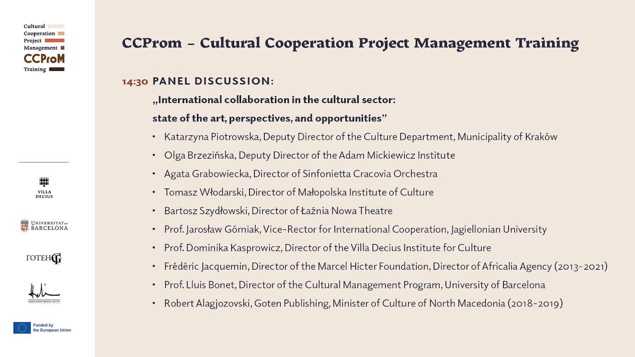 International Cooperation in the Cultural Sector: Current State, Perspectives, and Opportunities