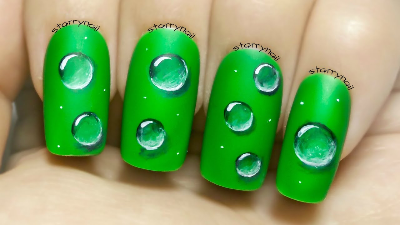 Water Droplets ⎮ Freehand Nail Art Tutorial