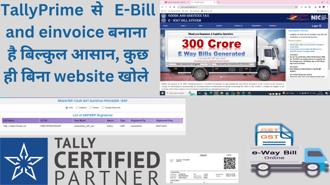 Eway Bill and einvoice ab banana hua bilkul aashan TallyPrime 4 1 by Unique Computers