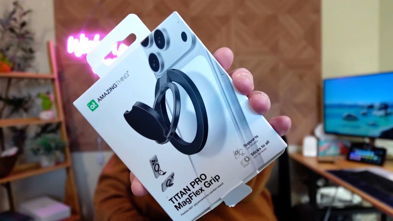 Магнитная подставка-кольцо AMAZINGthing 360° для iPhone | Тонкое регулируемое крепление для испол...