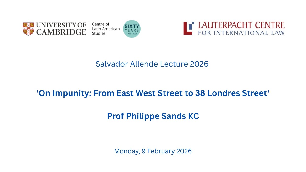 From East West Street to 38 Londres Street | Philippe Sands KC – Salvador Allende Lecture 2026