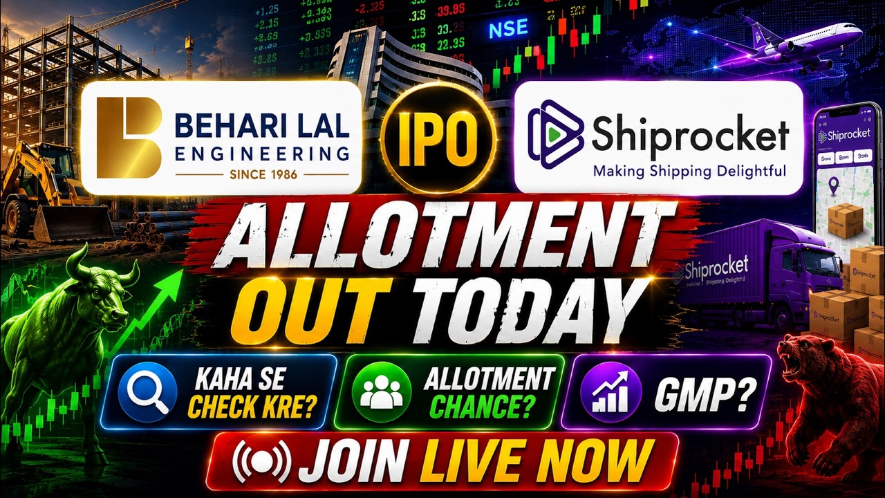 Shiprocket IPO Behari Lal Engineering IPO & Allotment OUT TODAY | Allotment Check Kaise Kare? #live