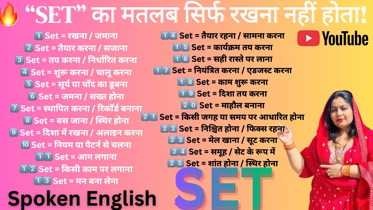 All 25 Uses of “SET” in English | SET का असली मतलब | Spoken English Masterclass | 