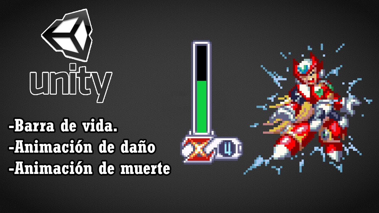 Unity 2D - Barra de vida, animación de daño y de muerte