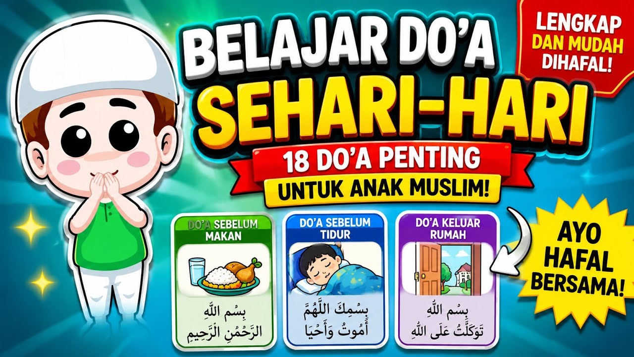 Doa Sehari-hari Anak Muslim LENGKAP -&nbsp;Doa Harian Anak Muslim - #BelajarDoaislam