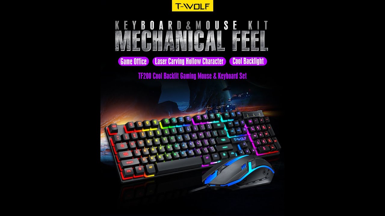 BEMAX Twolf TF200 RGB Gaming Keyboard and mouse Set