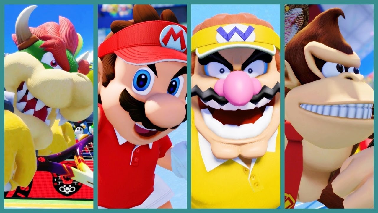Mario Tennis Aces - Bowser/Mario Vs. Wario/Donkey Kong