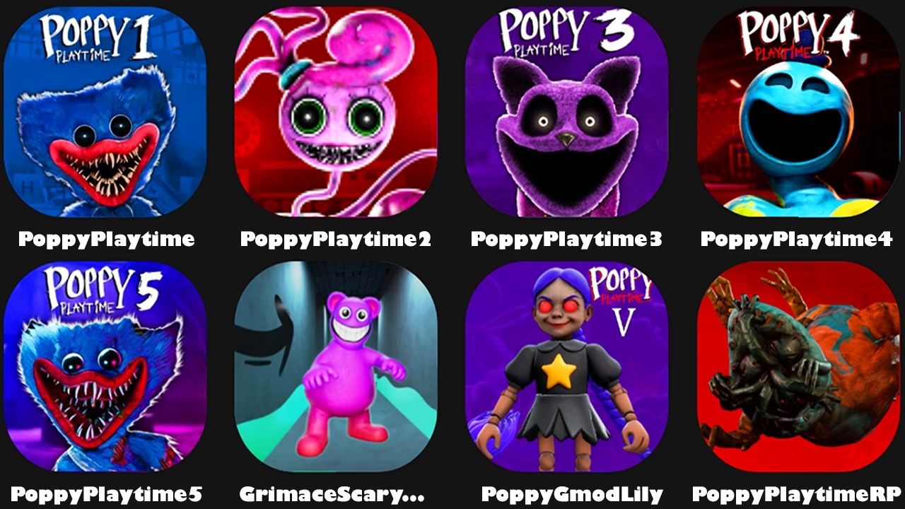 Poppy Playtime Chapter 1 to 5 All New Bosses Lilly Lovebraids,Grimace Monster Scary Survival,Roblox