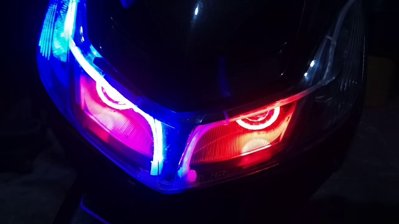 Mio Sporty Owl eye light set up with flowing signal lights