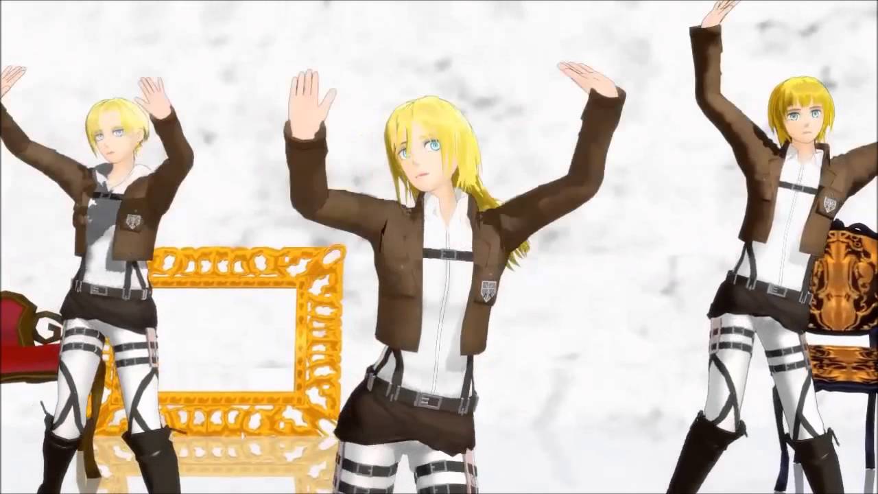 【MMD】Armin, Annie Christa SNK『Hurly Burly』