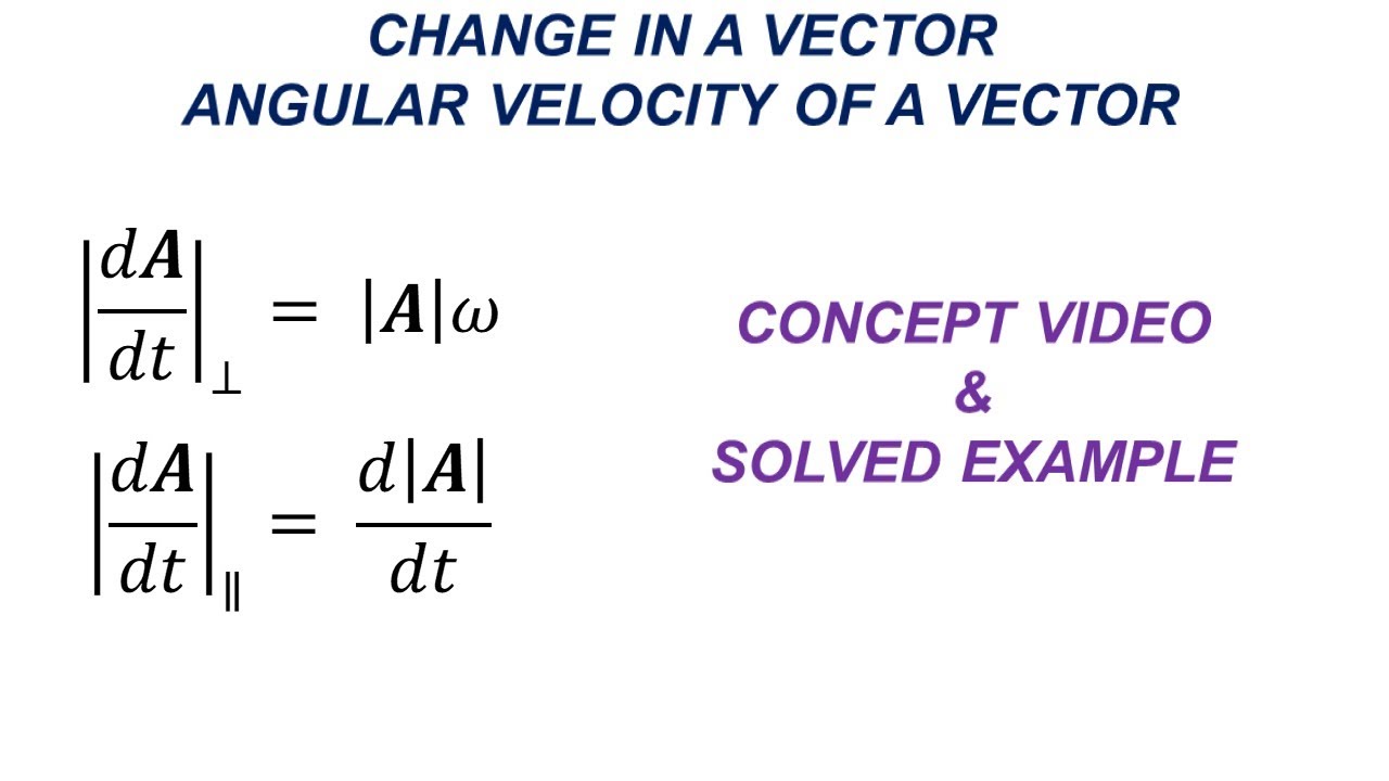 Change in a Vector | Angular Velocity of a Vector | Concept Video & Solved Example