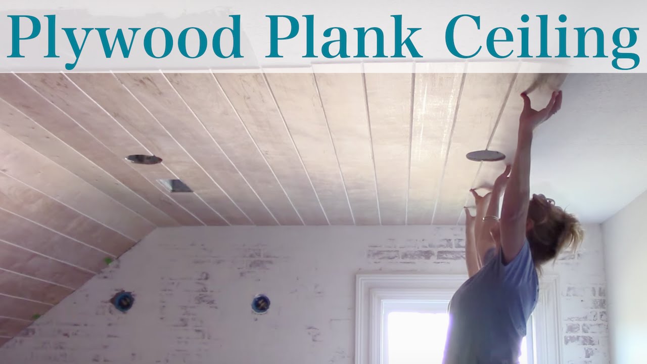 Plywood Faux Plank Ceiling