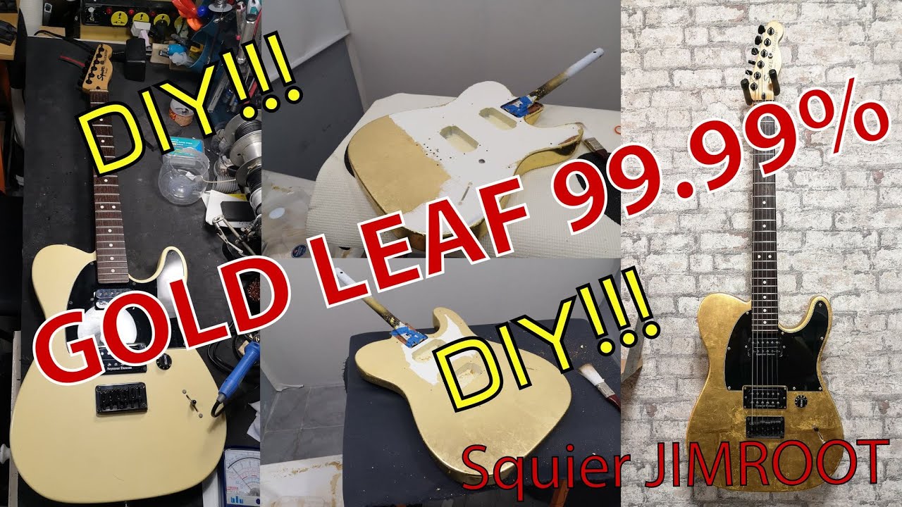 Gold Leaf 99.99% Guitar squier jimroot by สายโม