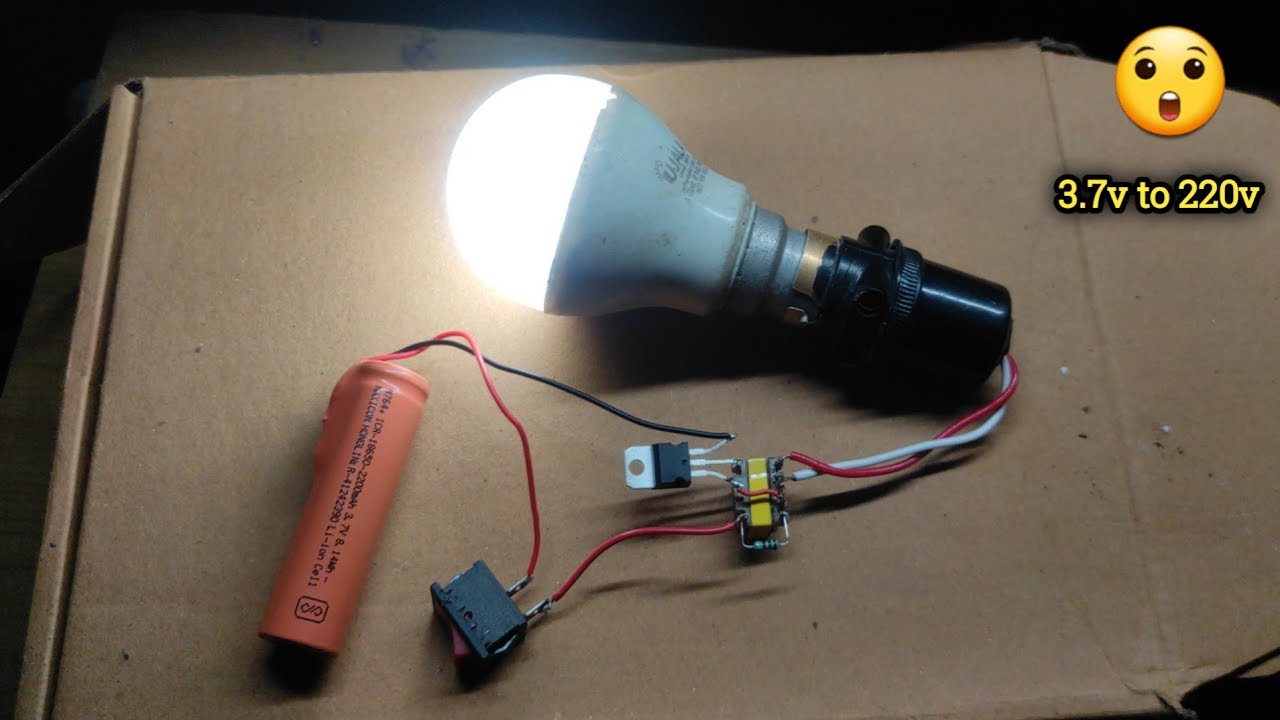 Make 3.7v to 220v Ac || How to Make Mini Inverter at Home || Simple Inverter Circuit use Tip 41
