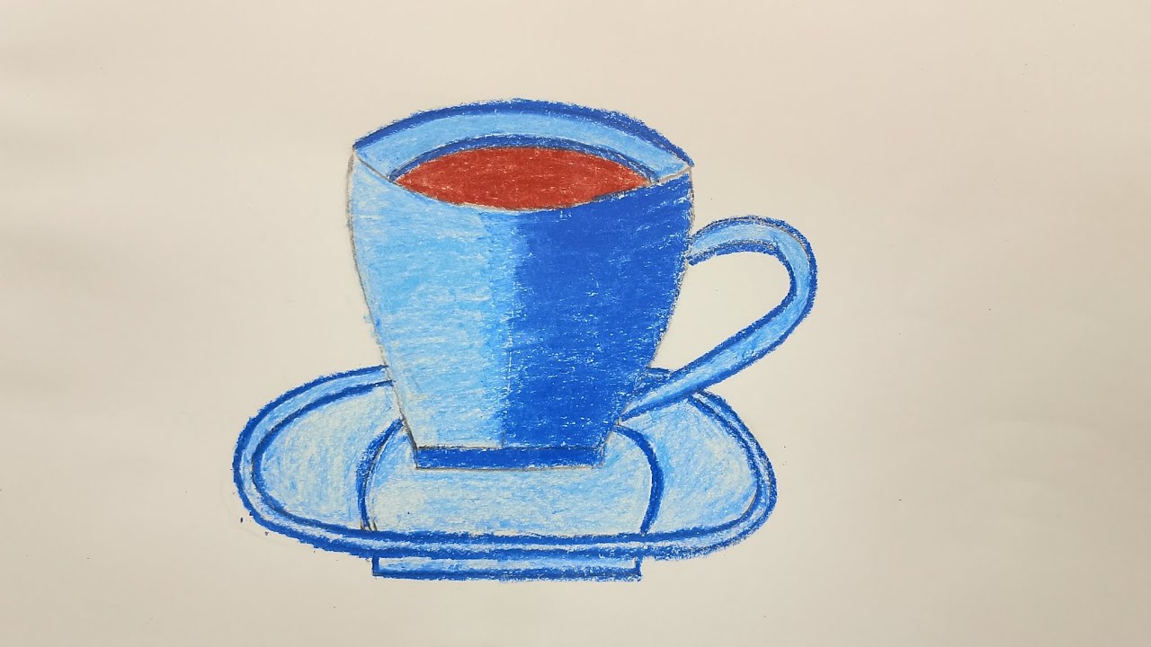 Easy Cup Plate Drawing | Step by Step Tutorial | Easy Tea Cup Art | কাপ পিরিচ অংকন | 