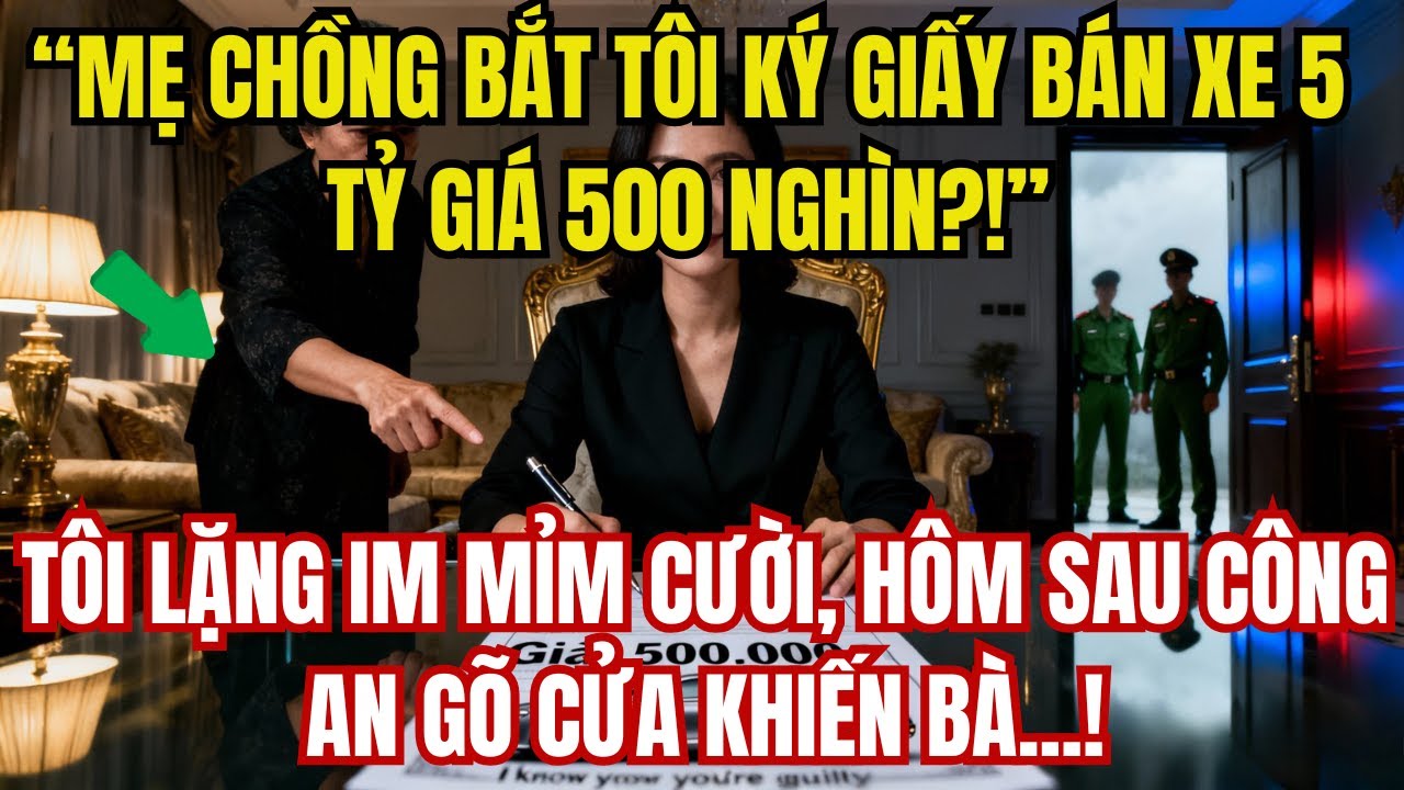 Mẹ Chồng Bắt Tôi Ký Giấy Bán Xe 5 Tỷ Giá 500 Nghìn, Tôi Lặng Im Mỉm Cười, Hôm Sau Công An Gõ Cửa