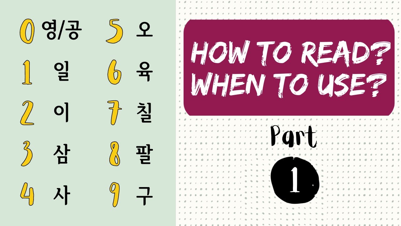Numbers in Korean (Part 1) | Korean for Beginners