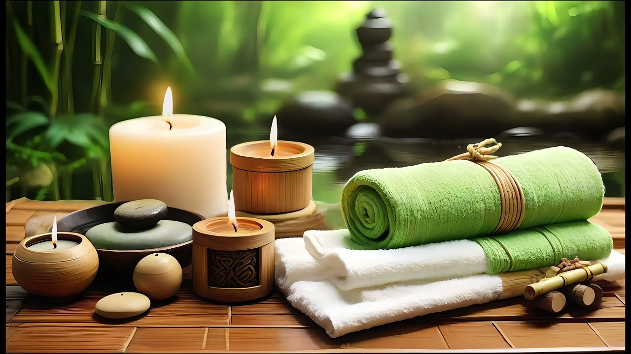 Music sound meditation with water and birds