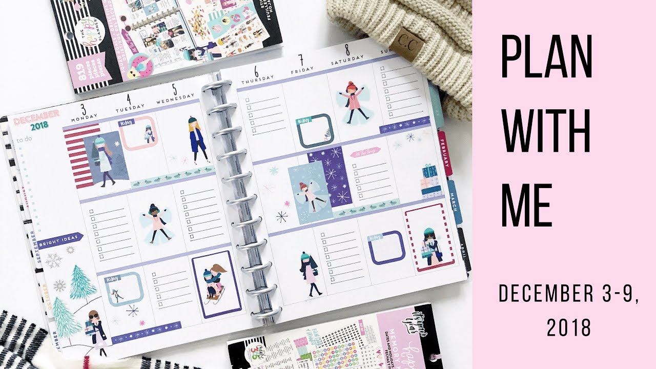 Plan with Me - December 3-9 - BIG Happy Planner® - Winter Themed - Squad Goals Sticker Book