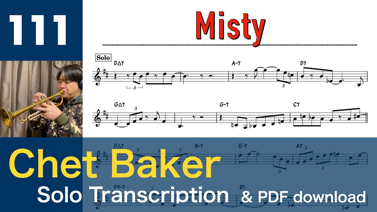 Misty [1985] (Chet Baker) Solo Transcription 111