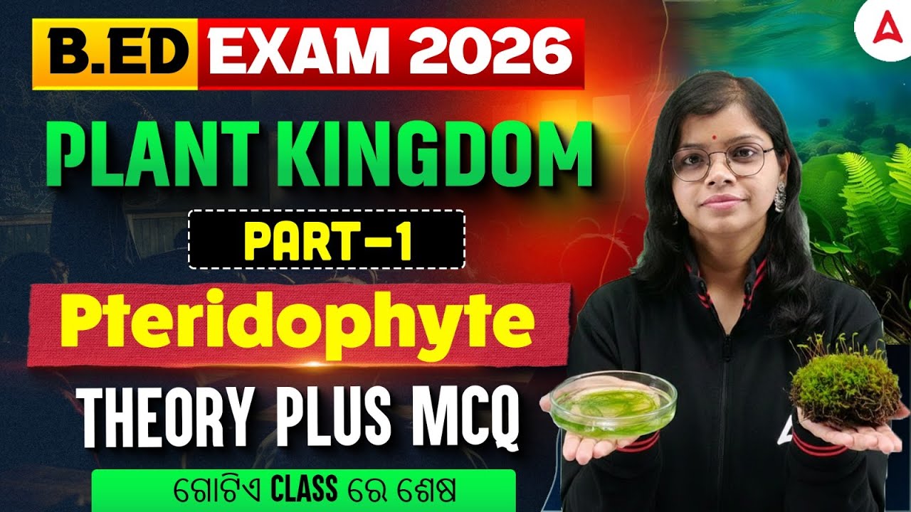 Odisha B.ED Entrance Exam 2026 | Plant Kingdom | Pteridophyte Theory & MCQs by Analisa Maam