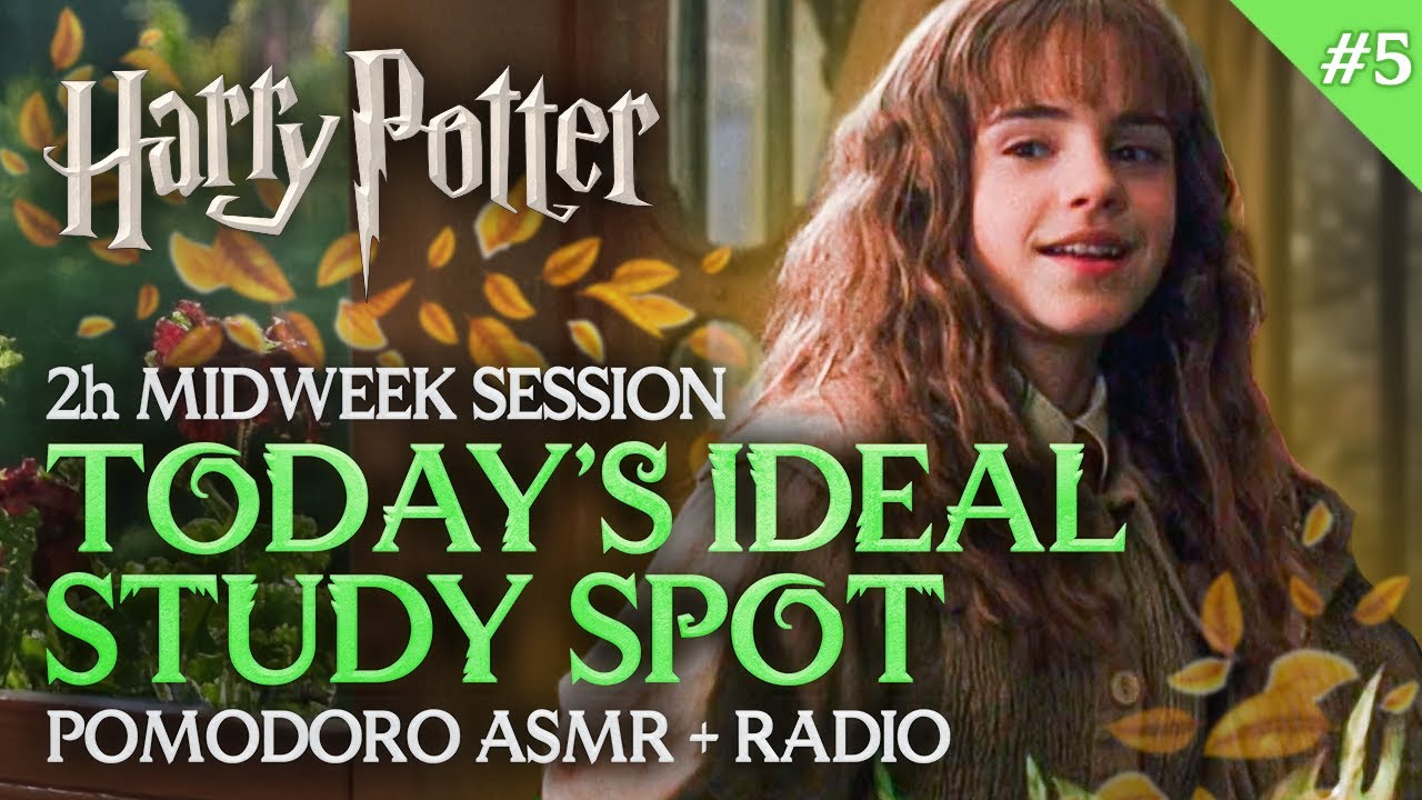 2h Harry Potter Pomodoro 🌱📙 Greenhouse Cozy Study | Relaxing Motivational Study Session ASMR + Radio