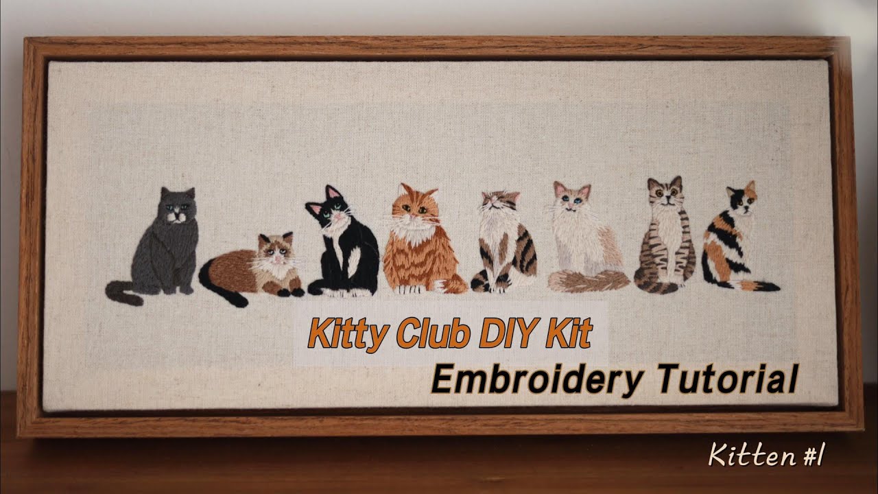 Kitty Club Embroidery Craft DIY Kit Tutorial - EP1
