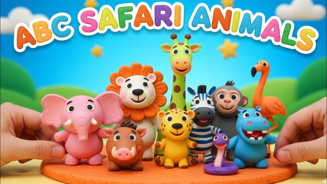 ABC Colorful Safari Clay Animals Song | Alphabet & Color Learning Songs For Kids | ABC Phonics Song