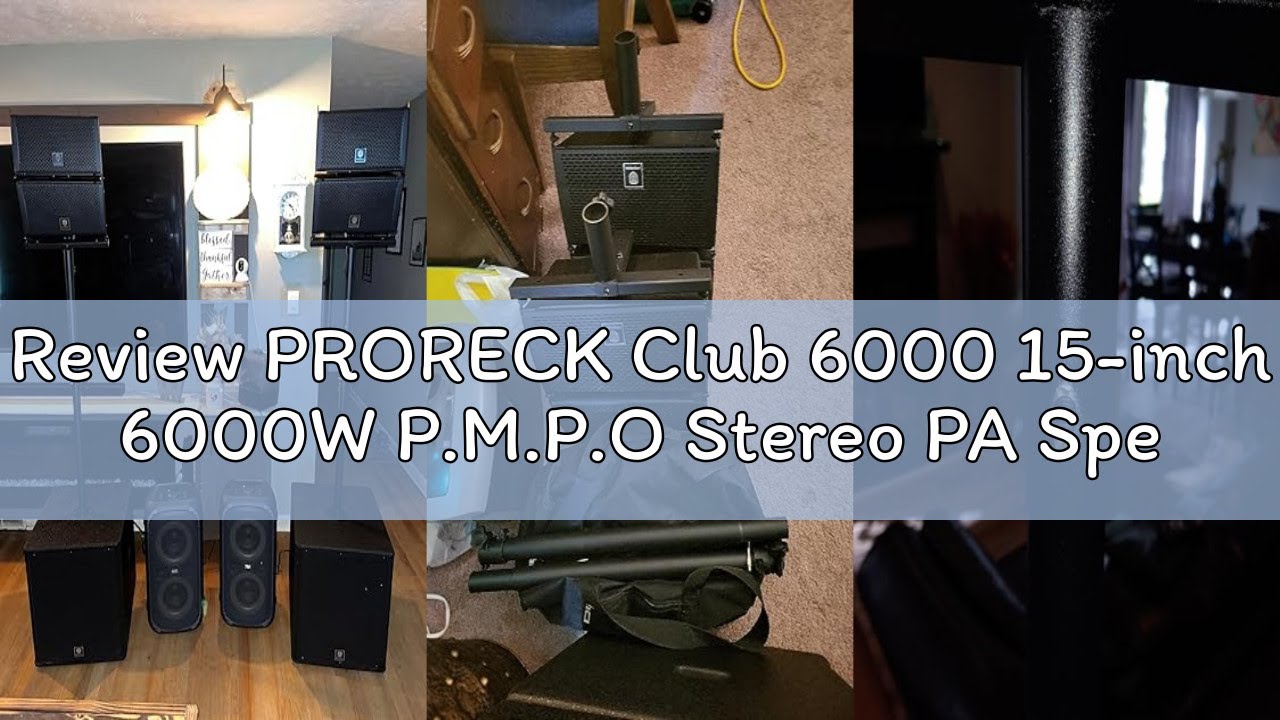 Review PRORECK Club 6000 15-inch 6000W P.M.P.O Stereo PA Speaker System Combo Set 4 Line Array Speak