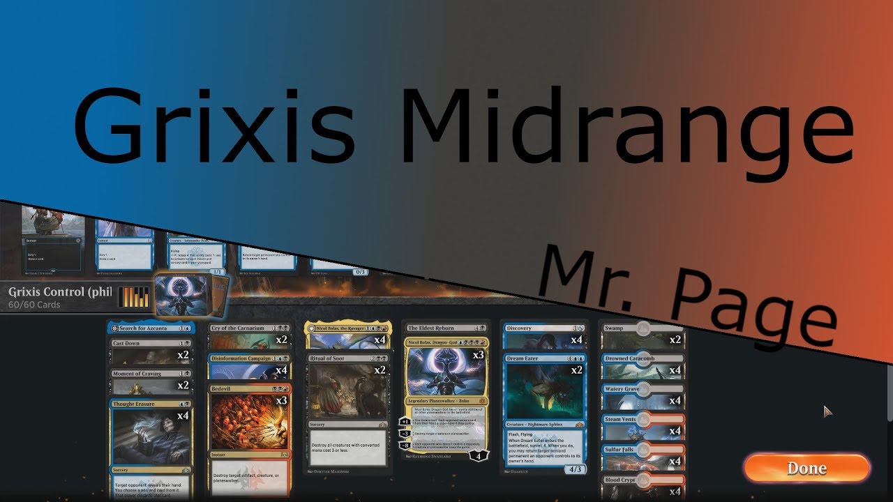 [Magic Arena] Grixis Midrange - Decktech and Gameplay - Best of 3 War of the Spark Standard!