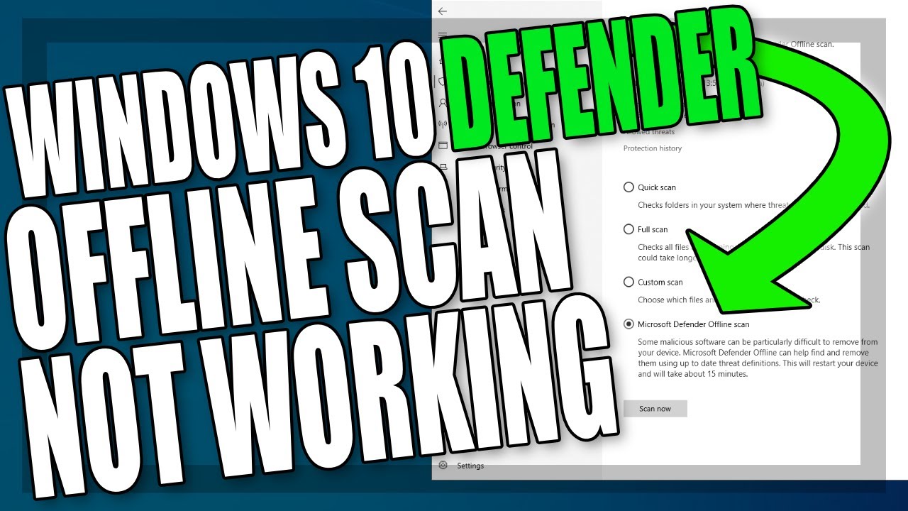 Исправление проблемы с неработающей автономной проверкой Microsoft Defender в Windows 10