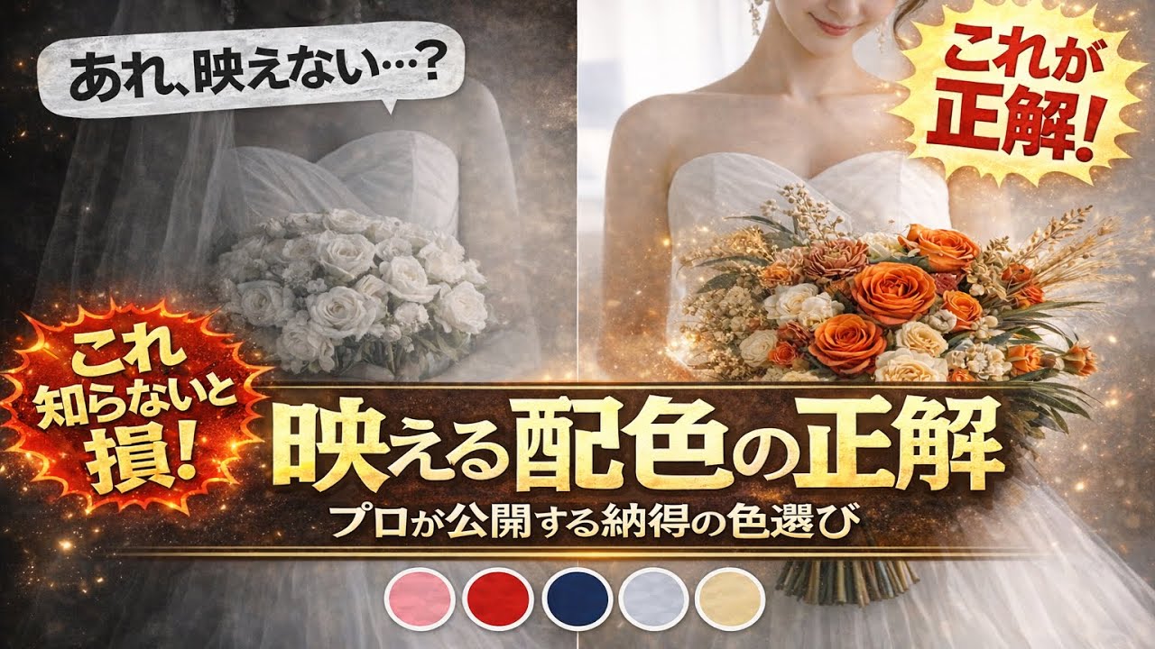 【保存版】ドレスの色別！プロが教える「絶対に失敗しない」最強ブーケ配色ガイド