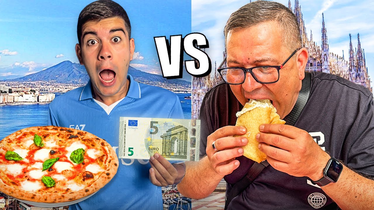 🍕 COSA MANGI con 5&euro; a NAPOLI vs MILANO!! 💰
