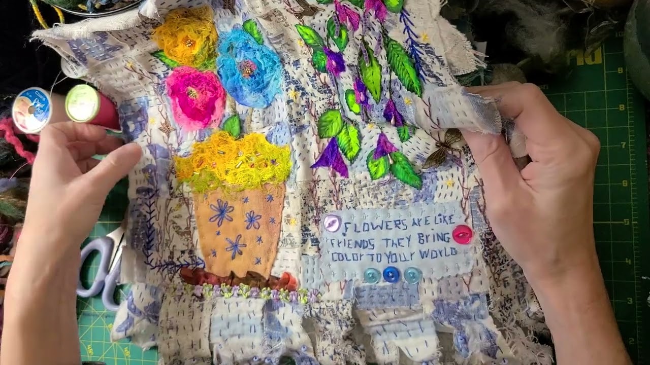 Stitchy Saturday | Fabric Landscaping for Journal Covers