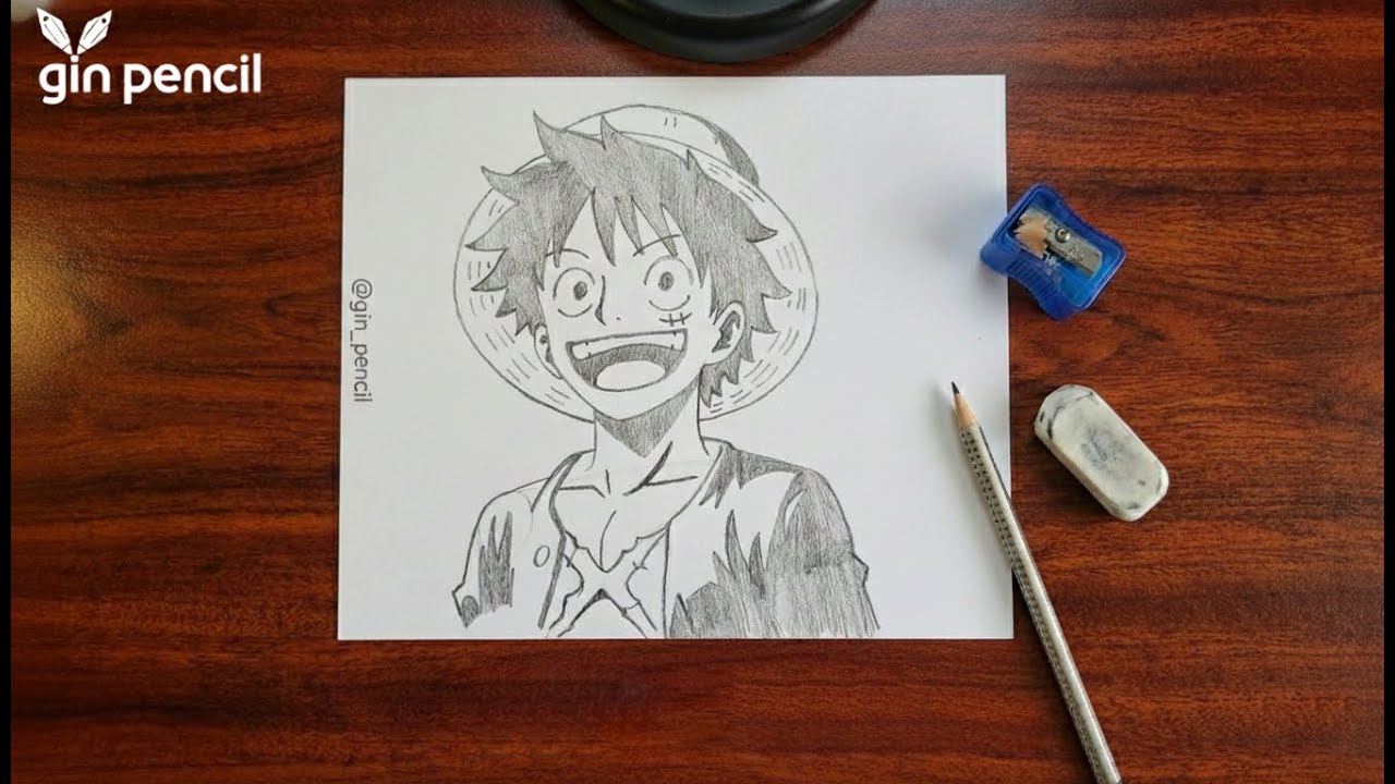 Sketching the Hero: Luffy Drawing From One Piece 👒⚔️ #luffy  #onepiece  #animedrawing