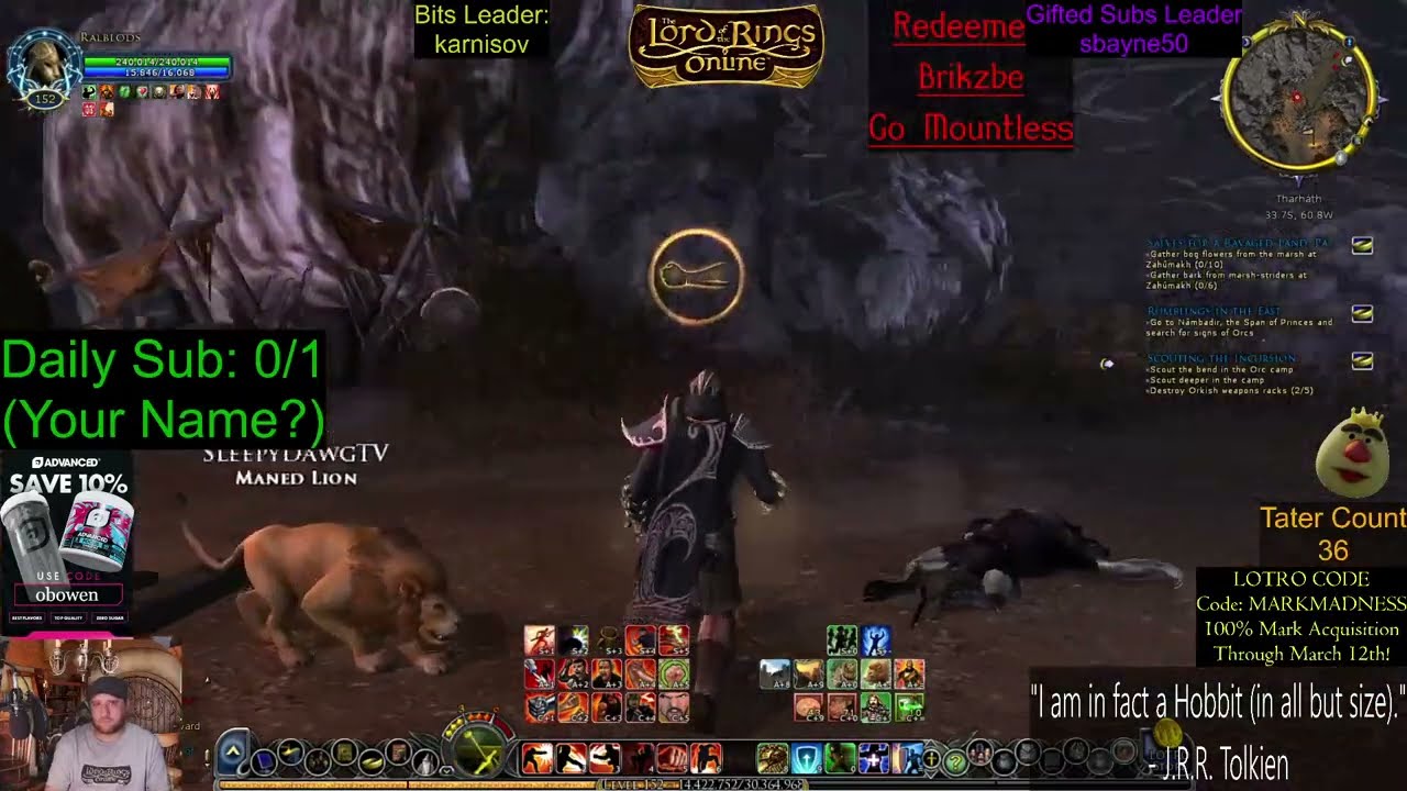 Poteen OBowen playing LOTRO,  BRAWLER  160! YT Vid: https://youtu.be/3iKgXEwRSyA?si=BgHtPYyBB8zy4k0h