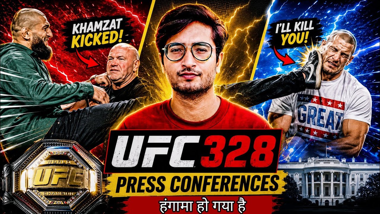 UFC 328 Press Conference 😳 | Khamzat Chimaev, Sean Strickland & Full Chaos (Hindi)