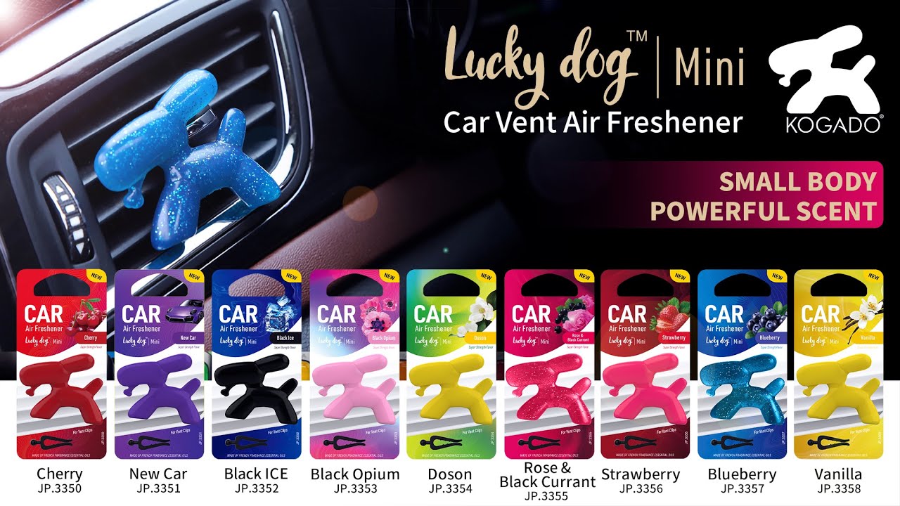 Kogado Lucky Dog 3D car air freshener, lovely design, powerful scent,  a joy for the driving journey