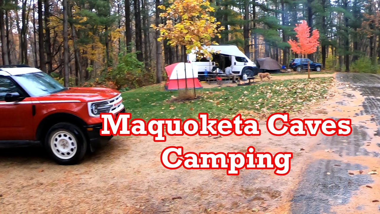 Кемпинг в государственном парке Maquoketa Caves в Айове.