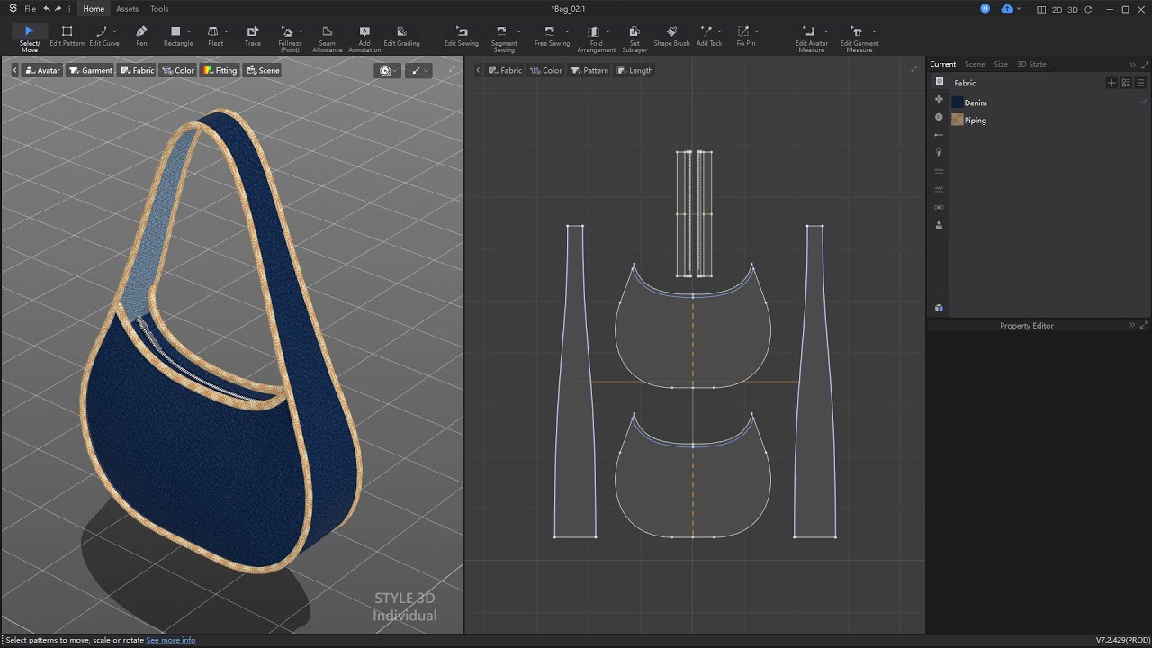 Делаю 3D модель сумки в Style3D. Часть 1. Моделирование