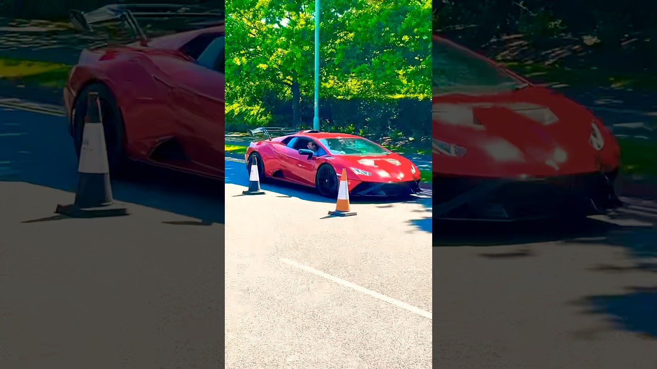 INSANE SOUND! LAMBORGHINI HURACUN PERFORMANTE DRIVING INTO SUPERCAR SHOW! #shorts #viral #trending