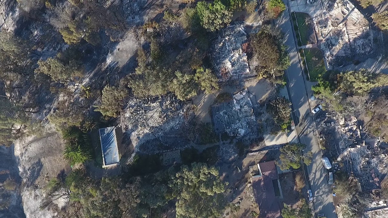 MALIBU FIRE DAMAGE ASSESSMENT DRONE FOOTAGE