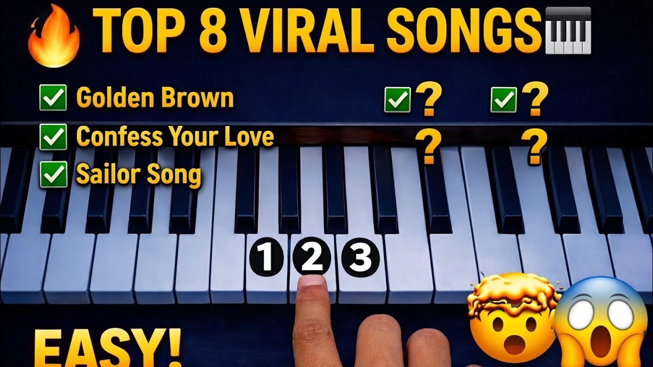 8 Easy Viral Songs On Piano !! 🔥 | Easy Piano Tutorials