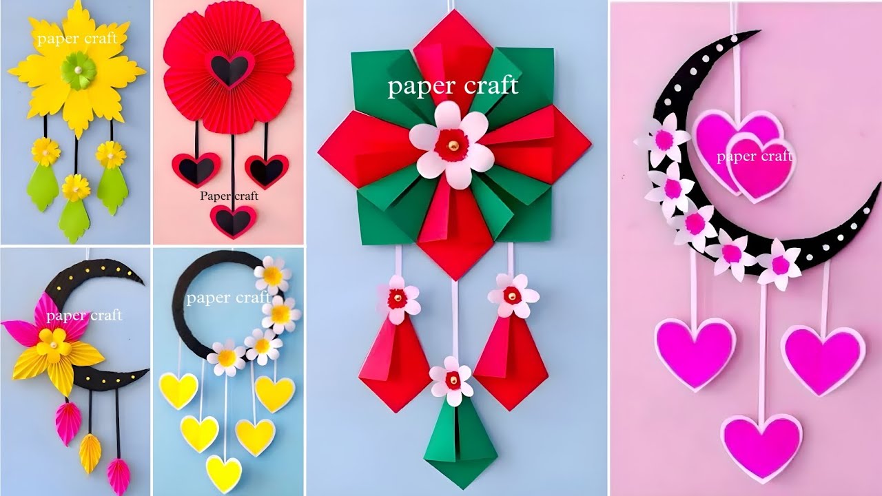 6 simple design art full banano / Paper Craft For Home Decoration /Easy flower making with paper DIY